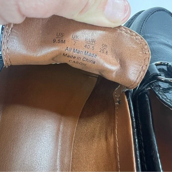 Franco Sarto Cason Loafer Size 9.5M Faux Patent Leather Bridle Bit Lug Sole - Picture 5 of 9